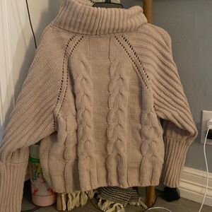 cropped turtle neck sweater